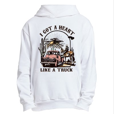 Western Sunset Cowgirl I Got A Heart Like A Truck Urban Pullover Hoodie