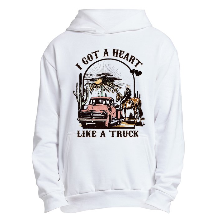 Western Sunset Cowgirl I Got A Heart Like A Truck Urban Pullover Hoodie