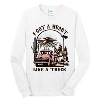 Western Sunset Cowgirl I Got A Heart Like A Truck Tall Long Sleeve T-Shirt