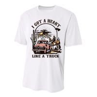 Western Sunset Cowgirl I Got A Heart Like A Truck Performance Sprint T-Shirt