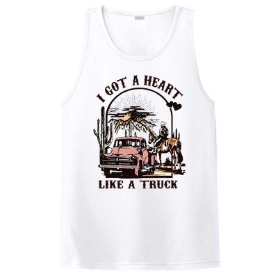 Western Sunset Cowgirl I Got A Heart Like A Truck PosiCharge Competitor Tank