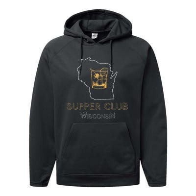 Wisconsin Supper Club And Old Fashioned Performance Fleece Hoodie