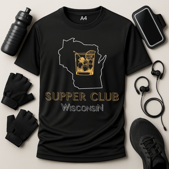 Wisconsin Supper Club And Old Fashioned Cooling Performance Crew T-Shirt