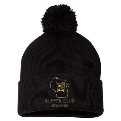 Wisconsin Supper Club And Old Fashioned Pom Pom 12in Knit Beanie