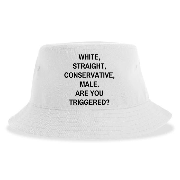 White Straight Conservative Male Are You Triggered Sustainable Bucket Hat