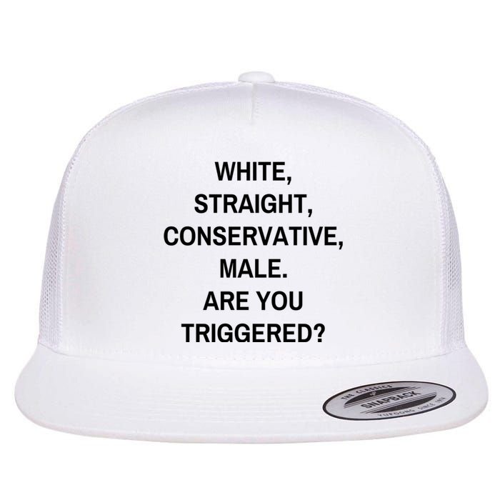 White Straight Conservative Male Are You Triggered Flat Bill Trucker Hat