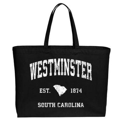 Westminster South Carolina Sc Vintage Athletic Cotton Canvas Jumbo Tote