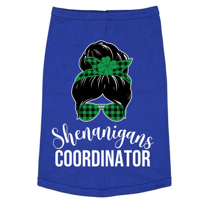 Wo Shenanigans Coordinator Messy Bun Saint Patricks Day Gift Doggie Tank