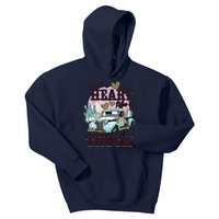 Western Sunset Cowgirl I Got A Heart Like A Truck Kids Hoodie