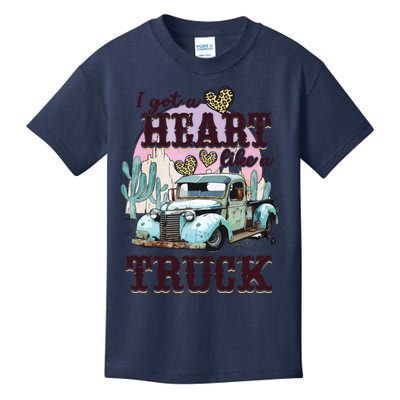 Western Sunset Cowgirl I Got A Heart Like A Truck Kids T-Shirt