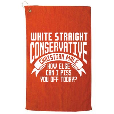 White Straight Conservative Christian Male Platinum Collection Golf Towel