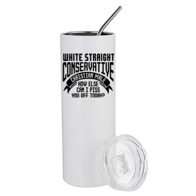 White Straight Conservative Christian Male Stainless Steel Tumbler