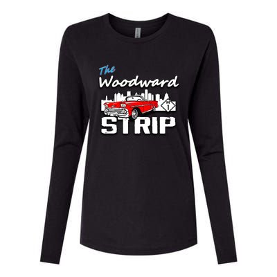 Woodward Strip Classic Car Womens Cotton Relaxed Long Sleeve T-Shirt