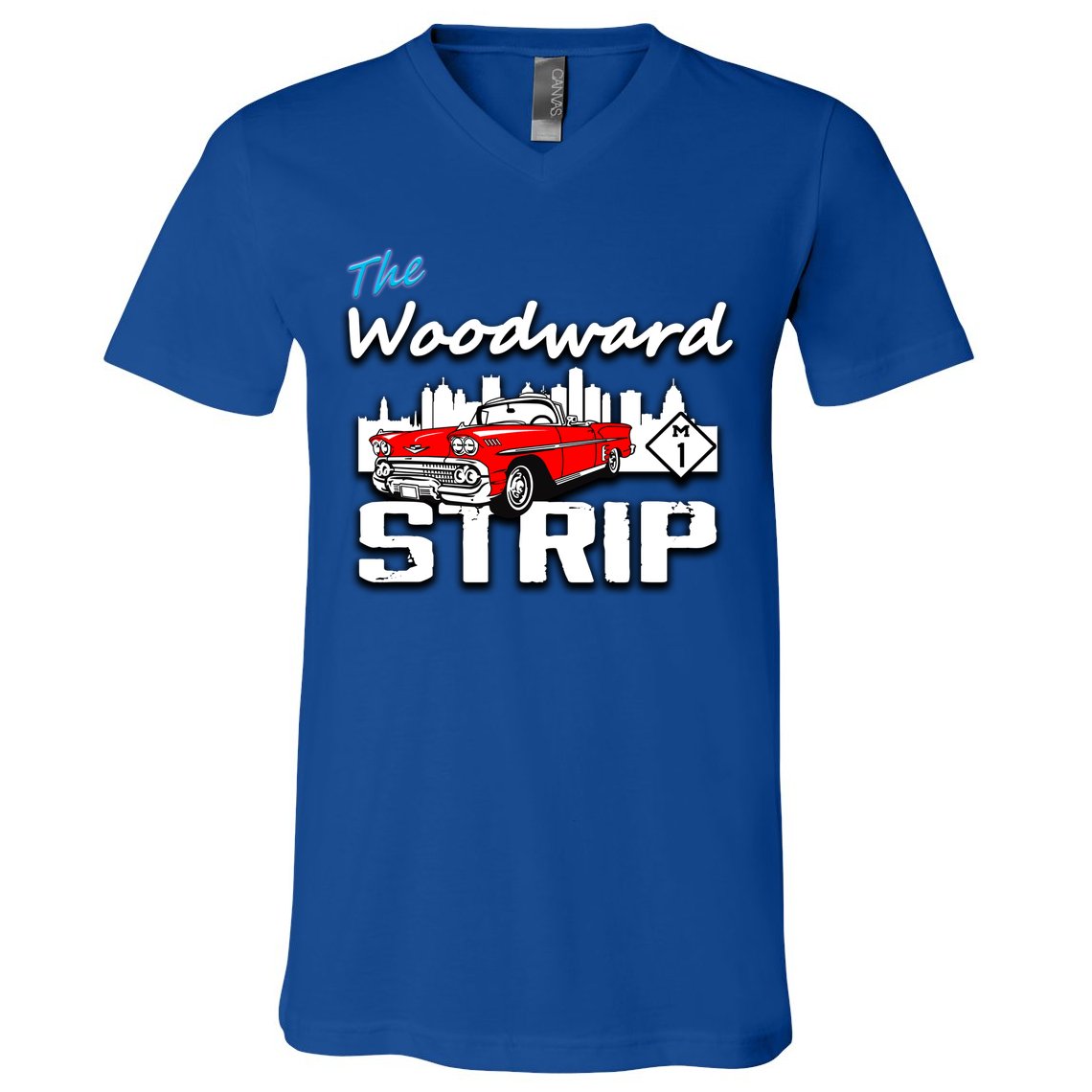 Woodward Strip Classic Car V-Neck T-Shirt