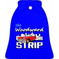 Woodward Strip Classic Car Ceramic Bell Ornament