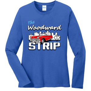 Woodward Strip Classic Car Ladies Long Sleeve Shirt