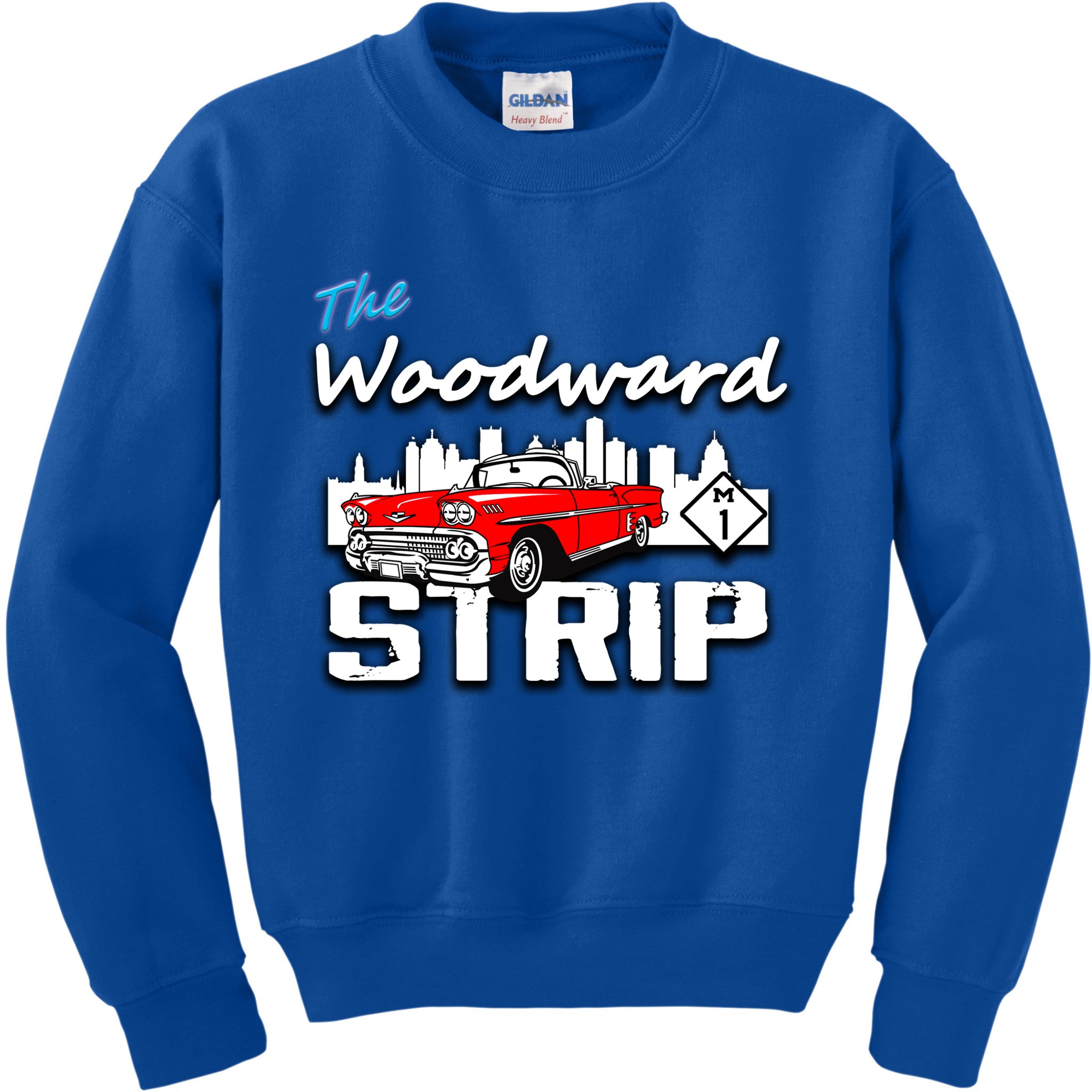 Woodward Strip Classic Car Kids Sweatshirt