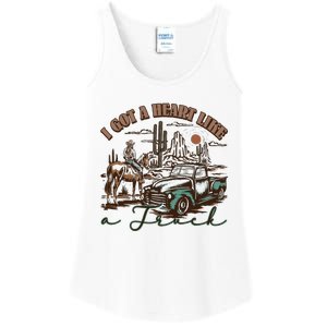 Western Sunset Cowgirl I Got A Heart Like A Truck Ladies Essential Tank