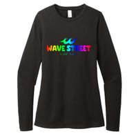 Wave Street Classic Rainbow Waves Beach Surf Shop Womens CVC Long Sleeve Shirt