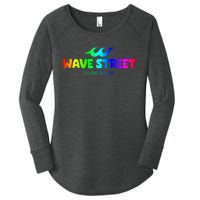 Wave Street Classic Rainbow Waves Beach Surf Shop Women's Perfect Tri Tunic Long Sleeve Shirt