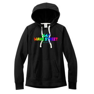 Wave Street Classic Rainbow Waves Beach Surf Shop Women's Fleece Hoodie