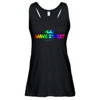 Wave Street Classic Rainbow Waves Beach Surf Shop Ladies Essential Flowy Tank