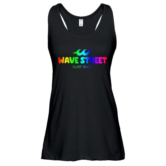 Wave Street Classic Rainbow Waves Beach Surf Shop Ladies Essential Flowy Tank