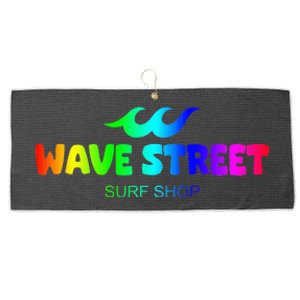 Wave Street Classic Rainbow Waves Beach Surf Shop Large Microfiber Waffle Golf Towel