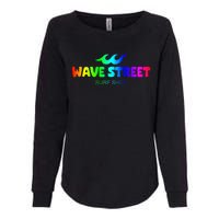 Wave Street Classic Rainbow Waves Beach Surf Shop Womens California Wash Sweatshirt