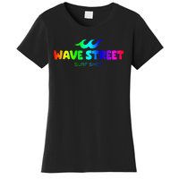 Wave Street Classic Rainbow Waves Beach Surf Shop Women's T-Shirt