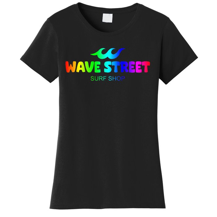 Wave Street Classic Rainbow Waves Beach Surf Shop Women's T-Shirt