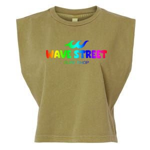 Wave Street Classic Rainbow Waves Beach Surf Shop Garment-Dyed Women's Muscle Tee