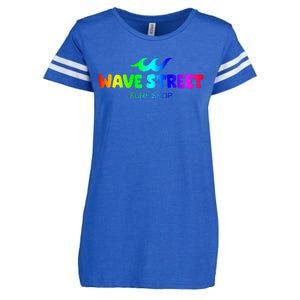 Wave Street Classic Rainbow Waves Beach Surf Shop Enza Ladies Jersey Football T-Shirt