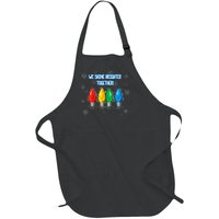 We Shine Christmas Brighter Together Xmas Colorful Lights Full-Length Apron With Pockets