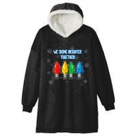 We Shine Christmas Brighter Together Xmas Colorful Lights Hooded Wearable Blanket