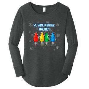 We Shine Christmas Brighter Together Xmas Colorful Lights Women's Perfect Tri Tunic Long Sleeve Shirt