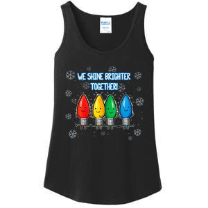 We Shine Christmas Brighter Together Xmas Colorful Lights Ladies Essential Tank