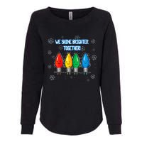 We Shine Christmas Brighter Together Xmas Colorful Lights Womens California Wash Sweatshirt