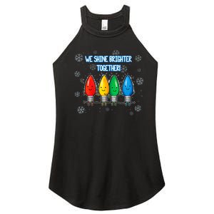 We Shine Christmas Brighter Together Xmas Colorful Lights Women's Perfect Tri Rocker Tank