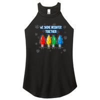 We Shine Christmas Brighter Together Xmas Colorful Lights Women's Perfect Tri Rocker Tank