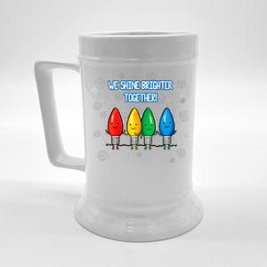 We Shine Christmas Brighter Together Xmas Colorful Lights Beer Stein