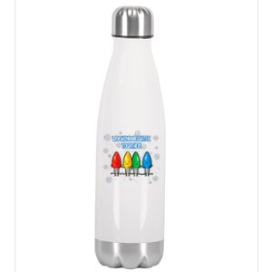 We Shine Christmas Brighter Together Xmas Colorful Lights Stainless Steel Insulated Water Bottle