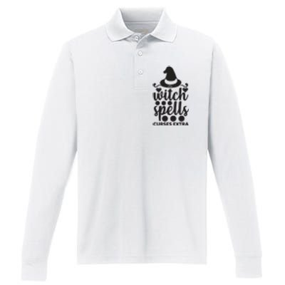 Witch Spells Curses Extra Performance Long Sleeve Polo