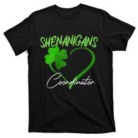 Wo Shenanigans Coordinator Green Heart Shamrock St Patricks Day T-Shirt