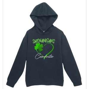 Wo Shenanigans Coordinator Green Heart Shamrock St Patricks Day Urban Pullover Hoodie