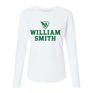 William Smith College Herons Shield Logo Hwsc Womens Cotton Relaxed Long Sleeve T-Shirt