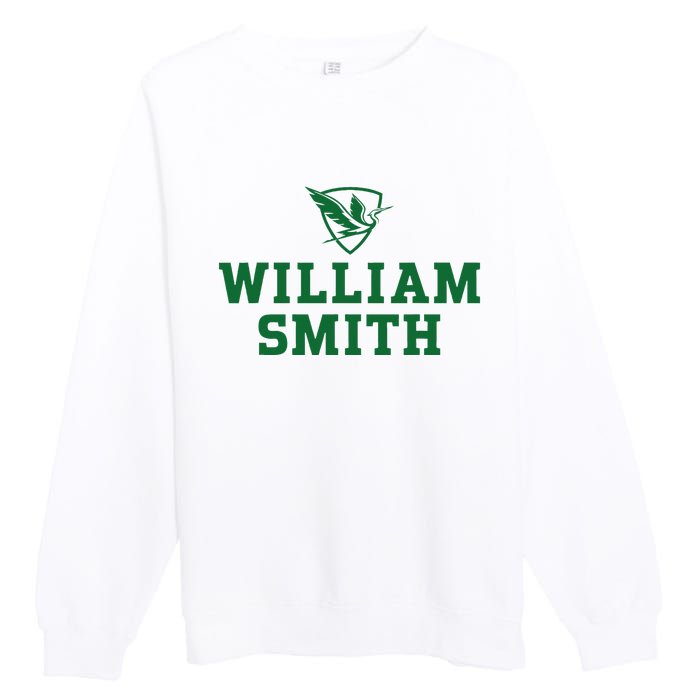 William Smith College Herons Shield Logo Hwsc Premium Crewneck Sweatshirt