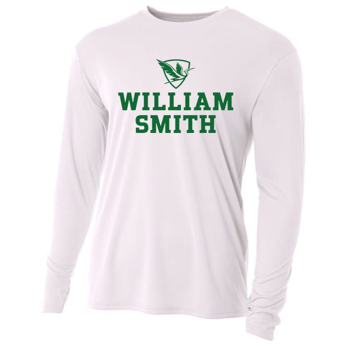 William Smith College Herons Shield Logo Hwsc Cooling Performance Long Sleeve Crew