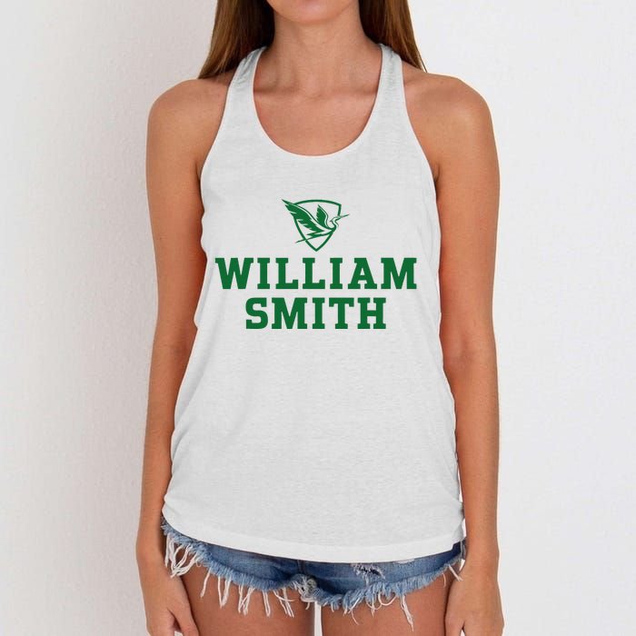 William Smith College Herons Shield Logo Hwsc Women's Knotted Racerback Tank