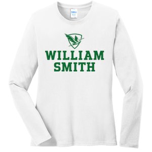 William Smith College Herons Shield Logo Hwsc Ladies Long Sleeve Shirt